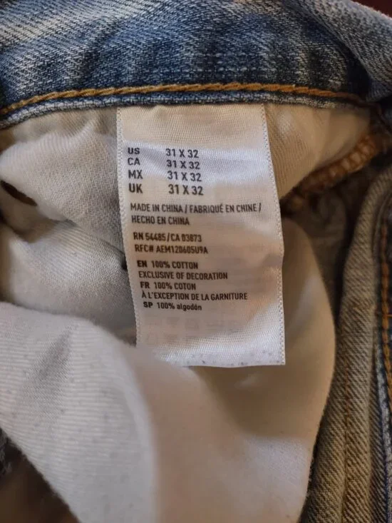 American Eagle Outfitters Distressed Jeans Men’s 31x32 Light Wash Ripped Denim - Picture 5 of 5